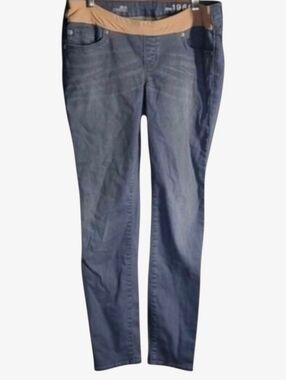 Gap 1969 jeans women's size 28 size 6R size 6 blue cream maternity front elastic
